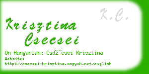 krisztina csecsei business card